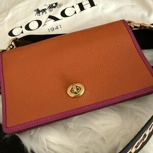 Coach Vibrant Orange and Pink Crossbody Bag